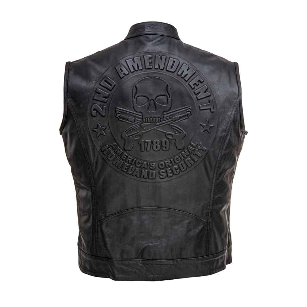 Sleeveless Grained Leather Biker Jacket - Ready to Wear