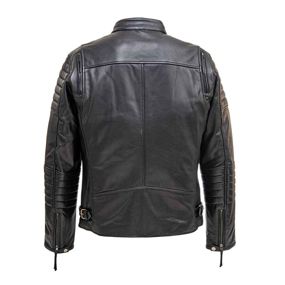  MOTORCYCLE LEATHER JACKET FOR MEN WITH ARMOR BIKERS