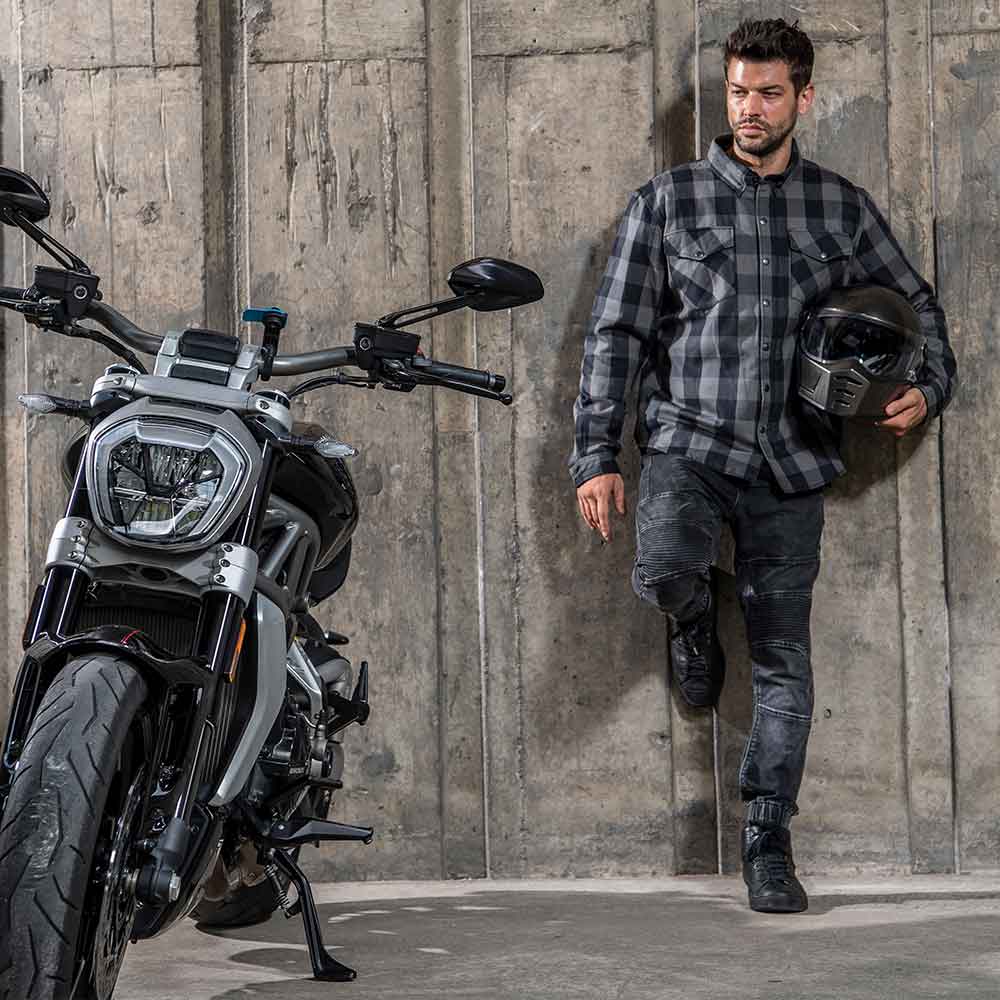 Black and offers Blue Long Sleeve Biker Flannel for Men