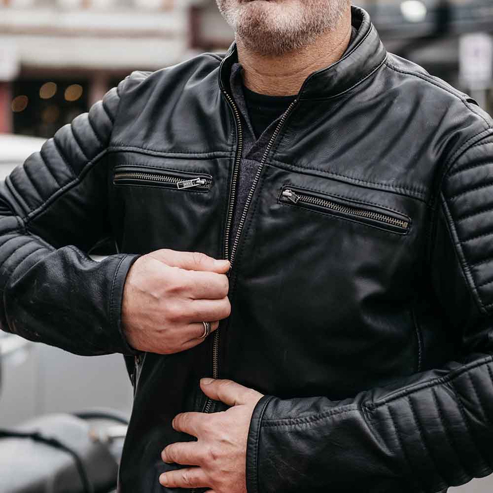 Vintage City Streets Leather Biker Jacket, Medium Men, Black Leather  Motorcycle Jacket, Insula… | Biker jacket outfit, Biker outfit, Black leather  motorcycle jacket