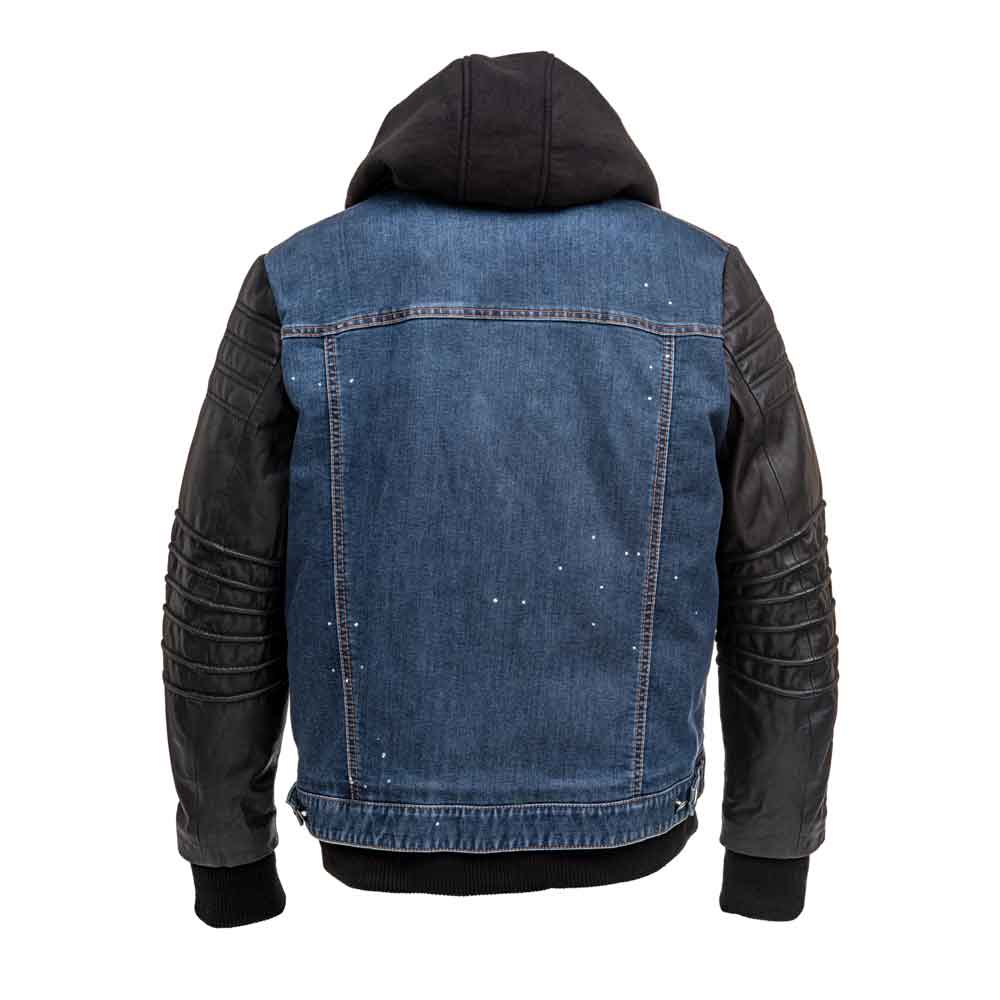 Buy Mens Denim Jacket With Leather Sleeves Online In India  Etsy India